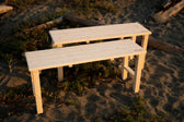 Igni sauna bench set up on a rocky shoreline